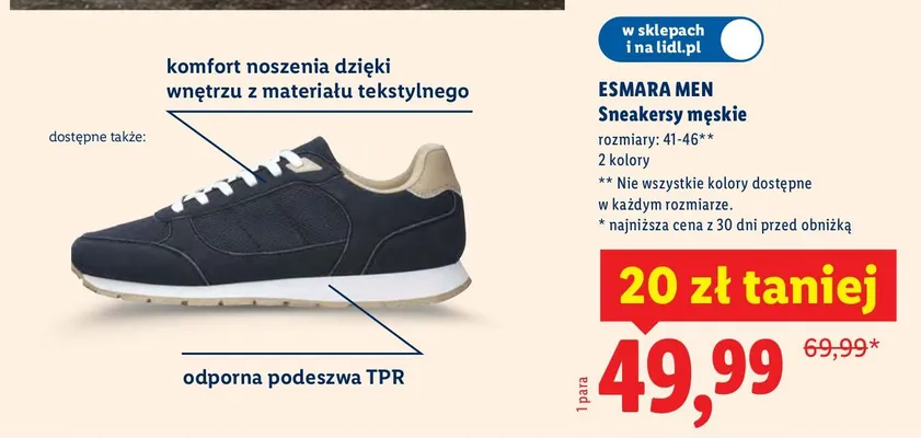 Sneakersy męskie Esmara Men promocja