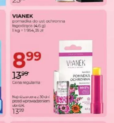 Pomadka do ust ochronna łagodząca Vianek promocja w Drogerie Jawa