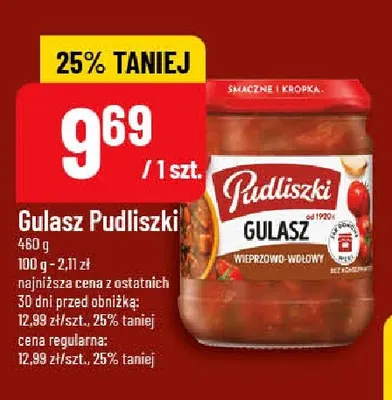 Gulasz Pudliszki promocja w POLOmarket