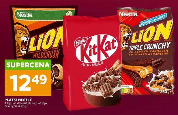 Płatki śniadaniowe Nestlé Lion Triple Crunchy promocja w Stokrotka