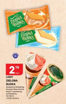 Lody Zielona Budka Kanapka Słony Karmel promocja w Chorten