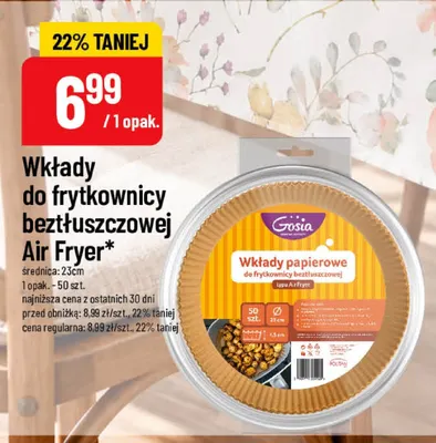 Wkłady do frytkownicy beztłuszczowej 23 cm Gosia promocja w POLOmarket