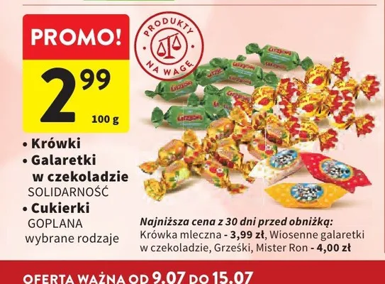 Galaretki w czekoladzie Solidarność promocja w Intermarche