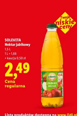 Nektar jabłkowy Solevita promocja w Lidl