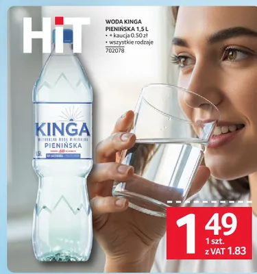 Woda mineralna niegazowana Kinga Pienińska promocja w Selgros