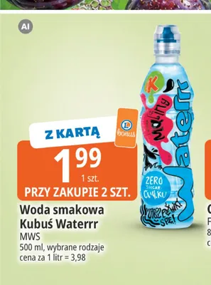 Woda smakowa Kubuś Waterrr promocja w Leclerc