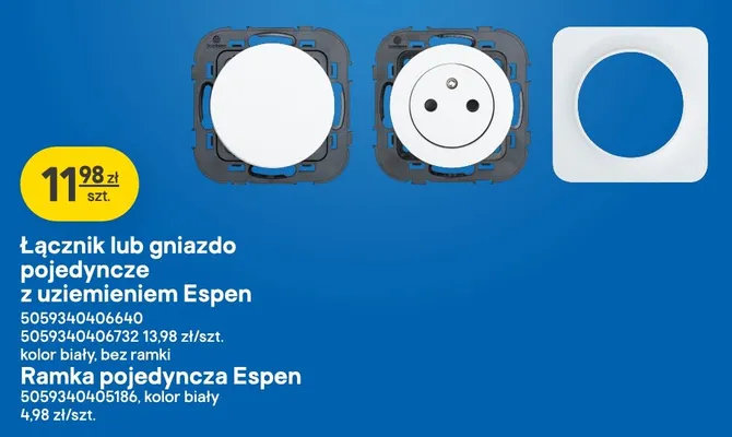 Gniazdo pojedyncze z uziemieniem Espen promocja w Castorama