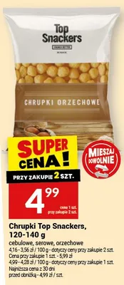 Chrupki Top Snackers, 120-140g promocja w Twój Market