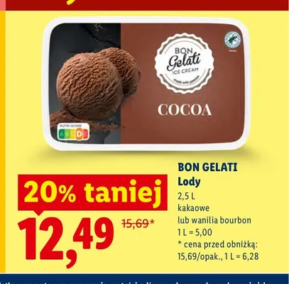 Lody kakaowe Bon Gelati promocja w Lidl
