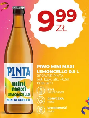Piwo Pinta Mini Maxi Lemoncello 0,5 L promocja w Duży Ben