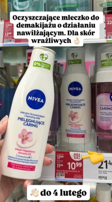 Mleczko oczyszczające Caring z olejkiem migdałowym promocja w Rossmann