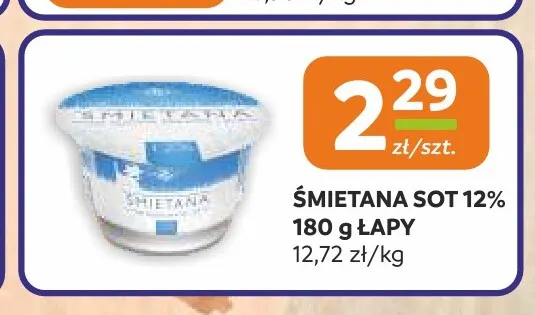 Śmietana Sot Łapy 12% promocja w Społem Częstochowa