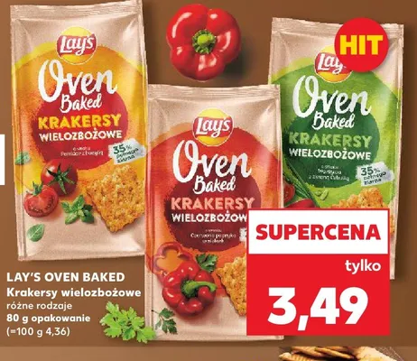 Krakersy wielozbożowe Lay's Oven Baked o smaku zielona cebulka promocja w Kaufland