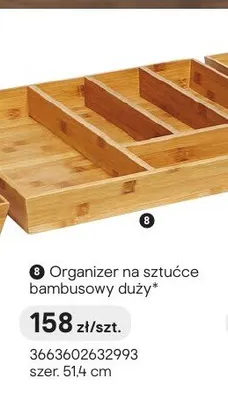 Organizer na sztućce bambusowy duży szer. 51,4cm promocja w Castorama