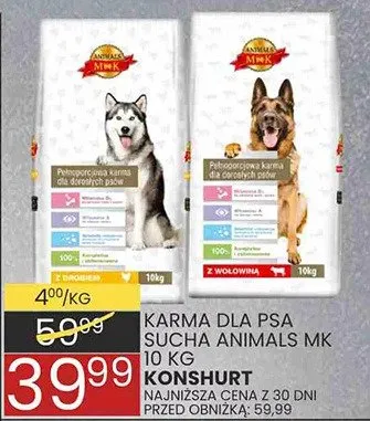 Karma dla psa sucha Animals MK promocja w Wafelek