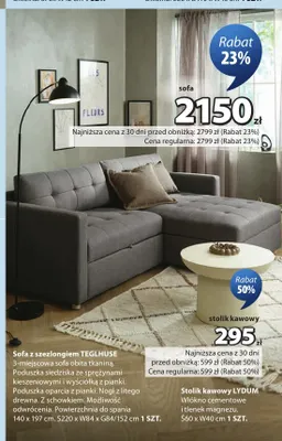 Sofa z szezlongiem Teglhuse promocja w Jysk