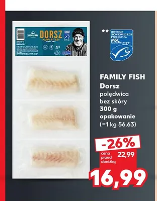 Dorsz polędwica bez skóry Family Fish promocja w Kaufland