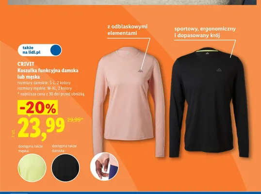 Koszulka funkcjonalna damska CRIVIT promocja w Lidl