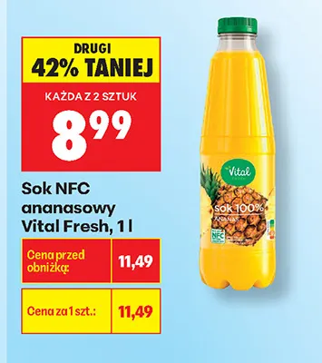 Sok NFC ananasowy Vital Fresh promocja w Biedronka