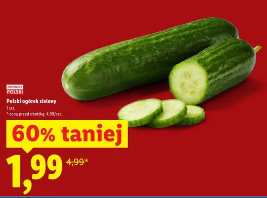 Ogórek zielony długi promocja w Lidl