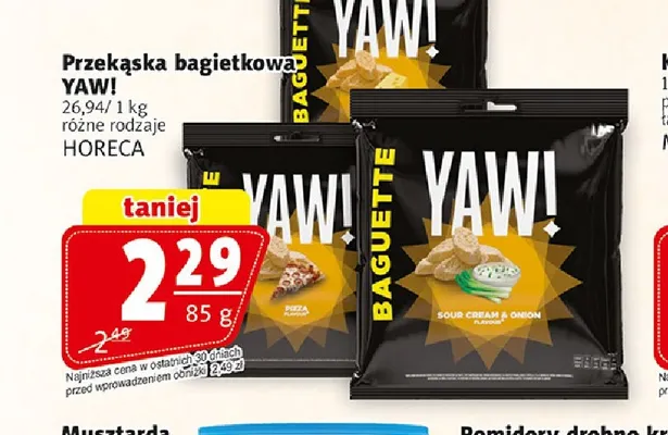 Przekąska bagietkowa YAW! promocja w Prim Market