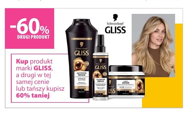 Produkty do pielęgnacji włosów Schwarzkopf Gliss promocja w Hebe