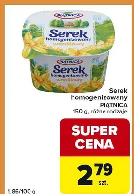 Serek homogenizowany waniliowy Piątnica promocja w Carrefour Express