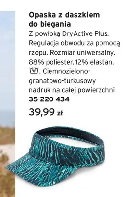 Opaska z daszkiem do biegania promocja w Tchibo