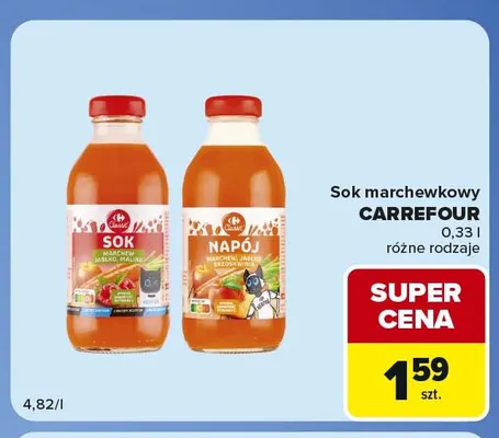 Sok marchew jabłko malina Carrefour promocja w Carrefour Market