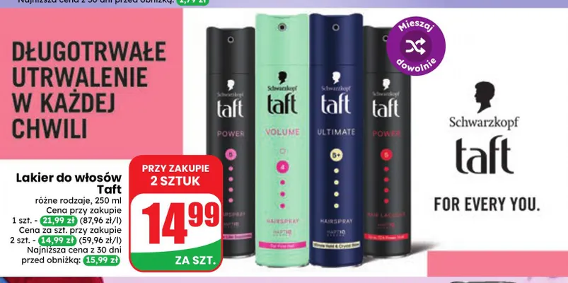 Lakier do włosów Taft promocja w Dino