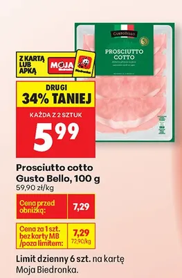 Prosciutto cotto promocja w Biedronka
