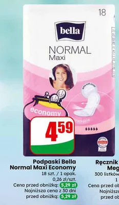 Podpaski Normal Maxi Economy promocja w Dino