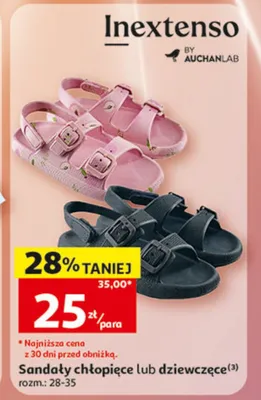 Sandały dziewczęce Inextenso rozm. 28-35 promocja w Auchan