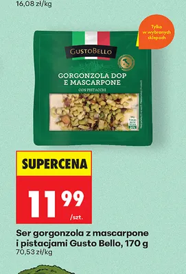 Ser gorgonzola z mascarpone i pistacjami Gusto Bello promocja w Biedronka