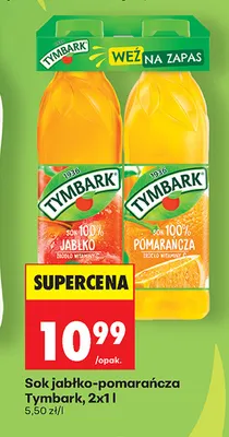 Sok jabłko-pomarańcza Tymbark 2-pak promocja w Biedronka