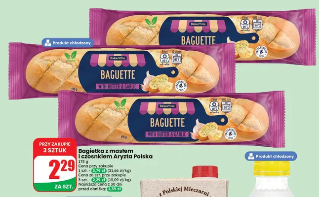 Bagietka z masłem i czosnkiem Aryzta Polska promocja w Dino