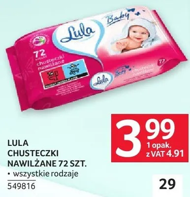 Chusteczki Lula nawilżone 72 szt. promocja w Selgros