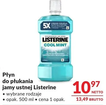 Płyn do płukania jamy ustnej Listerine wybrane rodzaje promocja w Makro