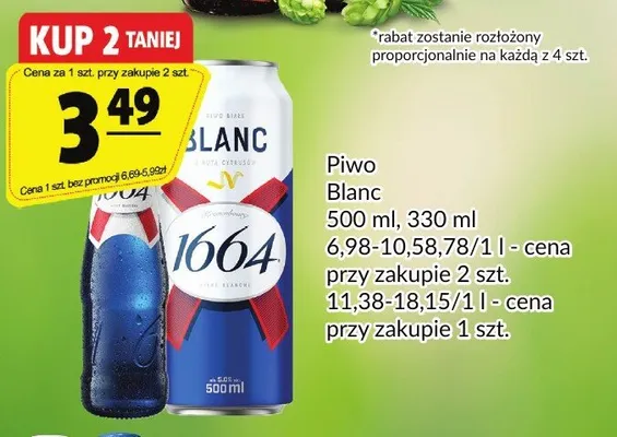 Piwo 1664 Blanc promocja w Prim Market