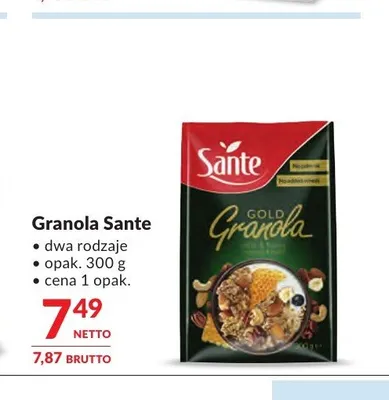 Granola Sante promocja w Makro