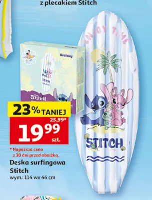 Deska surfingowa Stitch wym.: 114 wx 46cm promocja w Auchan