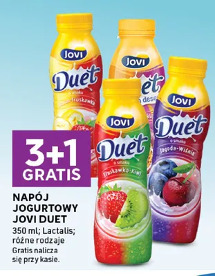 Napój jogurtowy Jovi Duet o smaku truskawka-kiwi promocja w Stokrotka
