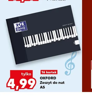 Zeszyt do nut A5 16 kartek Oxford promocja w Kaufland