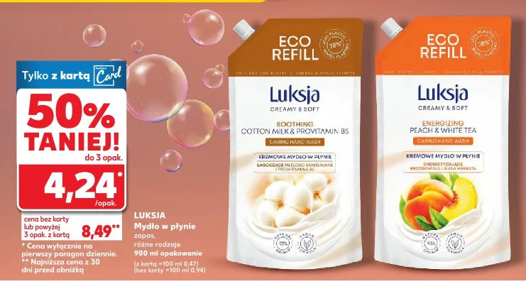 Mydło w płynie zapas, różne rodzaje promocja w Kaufland