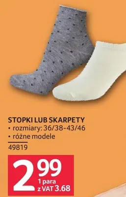 Stopki lub skarpety rozmiar 36/38-43/46 różne modele promocja w Selgros