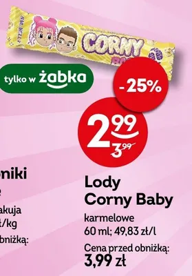 Lody Corny Baby karmelowe promocja w Żabka