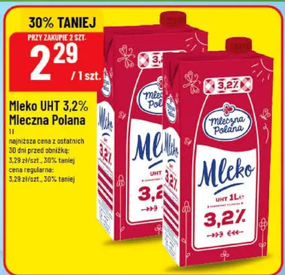 Mleko UHT 3,2% Mleczna Polana promocja w POLOmarket