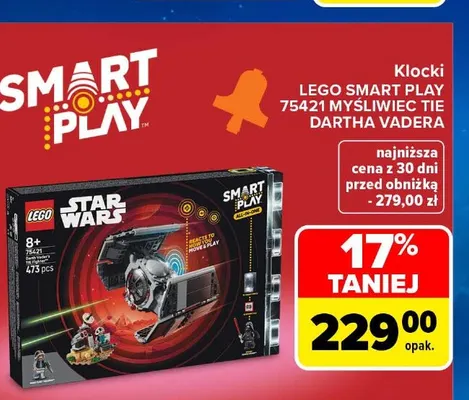Klocki LEGO Smart Play 75421 Myśliwiec TIE Dartha Vadera promocja w Carrefour