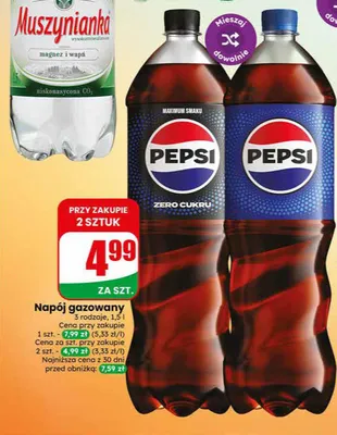 Napój gazowany Pepsi Zero Cukru promocja w Dino