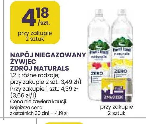 Napój niegazowany Żywiec Zdrój Naturals promocja w Stokrotka